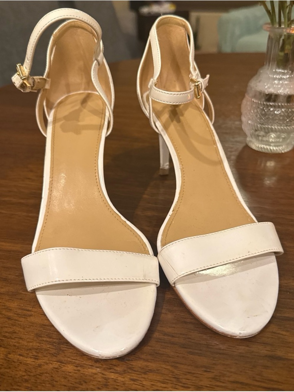 MICHAEL Michael Kors White Ankle-Strap High Heel Sandals